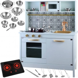 Mint drvena dječja kuhinjica s posuđem