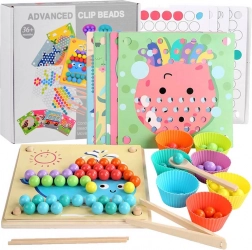 Montessori mozaik s drvenim kuglicama – edukativna slagalica