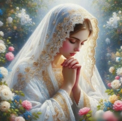 Dijamantno slikanje Molitvena Djevica Marija 30x40 cm