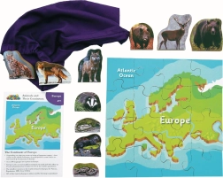 Europa i njezine životinje drvene puzzle
