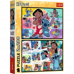 Puzzle 2x200 Sretan Život Stitche - Disney Lilo i Stitch