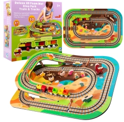 Pjenasti podni set 3D Dino park s vlakićem 61 dijel HUMBI