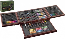 Kreativni likovni set u drvenom koferu 103 kom