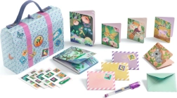 Dječji dopisni kovčežić Djeco – plavi set sa naljepnicama i priborom za pisanje