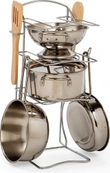 Set posuđa za djecu na stalku Bigjigs Toys