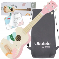 dječje drveno ukulele Classic World ružičasto