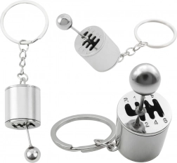 Metalni privjesak za ključeve u obliku mjenjača, srebrni