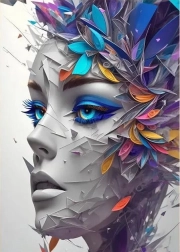 Dijamantno slikanje – apstraktni portret žene 30 × 40 cm