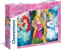 Puzzle Disney princeze: Ariel, Rapunzel i Pepeljuga MAXI 60 dijelova