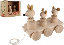 Drvena vučna igračka Tri Miša