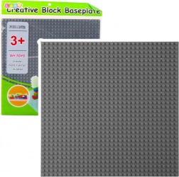 Konstrukcijska ploča za građevne kocke, siva 25,5 x 25,5 cm