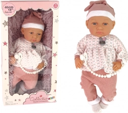 Realistična beba lutka 46 cm s plavom odjećom i dudu