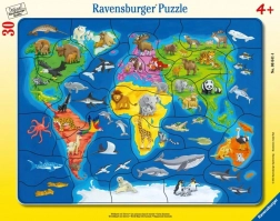 Ravensburger puzzle karta svijeta životinja