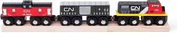 Drvena vlakić-rampa CN s teretnim vlakom i tračnicama
