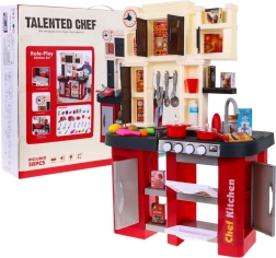 interaktivna dječja kuhinjica s vodovodnom slavinom, svjetlima i zvukovima, 58 dijelova