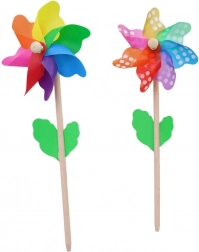 Vjetrenjača 14 cm s drvenim štapićem, 3 vrste