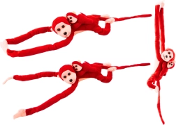 Plišani crveni majmunčić s mladunčetom