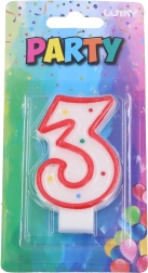 Party svijeća broj 3 crvena