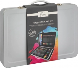 Set likovnih potrepština u metalnom koferu