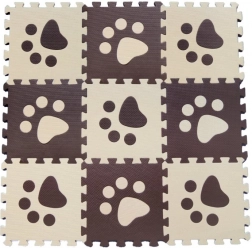 Pjenaste dječje podne puzzle – smeđe šapice 29,5 × 29,5 cm