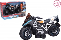 Vijčani motocikl s efektima, bijeli 20 cm – češko pakiranje