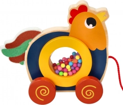 Drvena vučna igračka Pijetlić Kukuriku