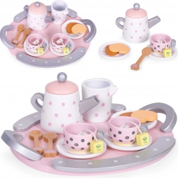 Drveni čajni set šalice čajnik 15 komada ECOTOYS