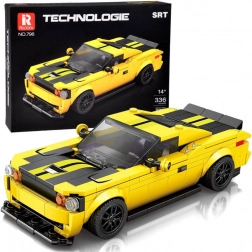 Tehnički blokovi 336 elemenata + naljepnice žuti sportski automobil ZA5260