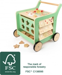 Drveno hodalica i motorička kocka Small Foot za djecu