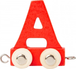 Small Foot drveni vagon s slovom A – šarena abeceda