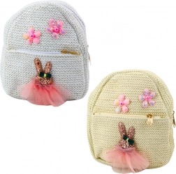 Dječji ruksak s vezom Zeko u haljinici Cvjetovi