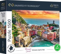 Puzzle Trefl UFT Romantični zalazak sunca: Vernazza, Ligurija – 1500 dijelova