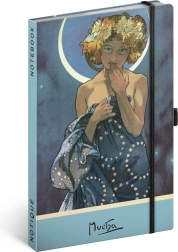 Bilježnica Alfons Mucha – Luna, točkasta 13 × 21 cm