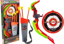 Luk sa štitom + 3 strijele s vakuumskim čepovima Zeleni