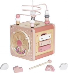 Drvena Montessori kocka s više aktivnosti i edukacija