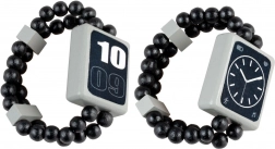 drveni dvostrani dječji sat na gumi, crni