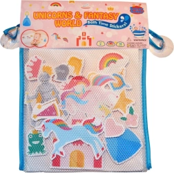 Pjenaste kupaonske naljepnice jednoroga s mrežicom za spremanje