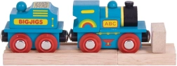 Plava lokomotiva s tendom i 2 tračnice od Bigjigs Rail