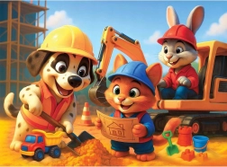 drvene puzzle WOODEN CITY veseli tim, 40 dijelova