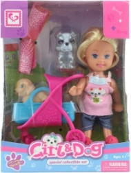 Lutka s kolicima za kućne ljubimce