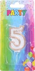 Party svijeća broj 5 zlatna