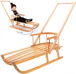 Drvene saonice s naslonom za djecu