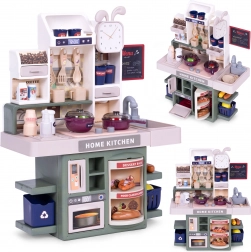 Dječja kuhinjica sa zvukovima, LED svjetlima, generatorom pare, 35 dodataka