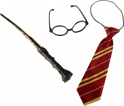 Set čarobnjaka s naočalama, kravatom i štapićem
