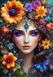 Puzzle Cvjetna žena 1000 dijelova