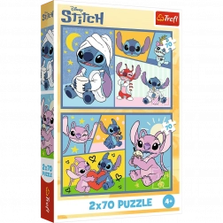 Puzzle 2x70 - Disney Lilo i Stitch - Bez dosade sa Stitchem