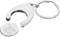 Metalni privjesak za ključeve 2-u-1 s žetonom za kolica za kupnju