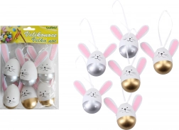 Dekorativna plastična oslikana jaja za vješanje 6 cm, 6 kom