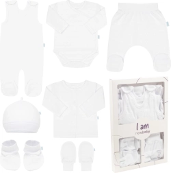 Komplet za bebe za rodilište New Baby I AM bijeli, veličina 62