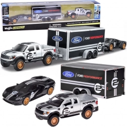 Maisto metalni set 1:64 – FORD Raptor s prikolicom i FORD GT Heritage